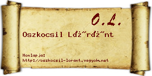 Oszkocsil Lóránt névjegykártya