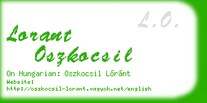 lorant oszkocsil business card